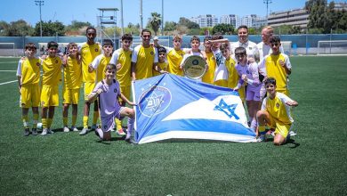 Photo of מניפים צלחת אליפות במקביל לקבוצה הבוגרת
